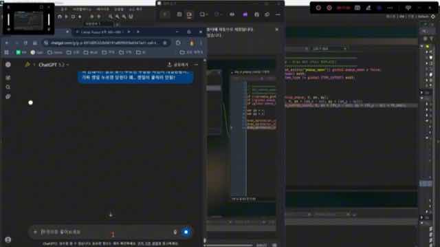 The same workspace after the fix — the assistant's answer highlighted and the edited script open beside it.