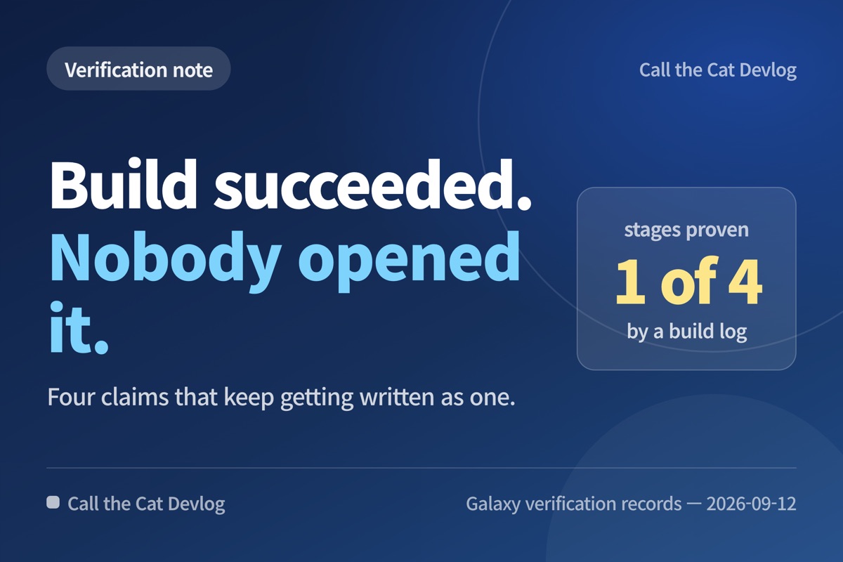 Title card: Build succeeded. Nobody opened it.