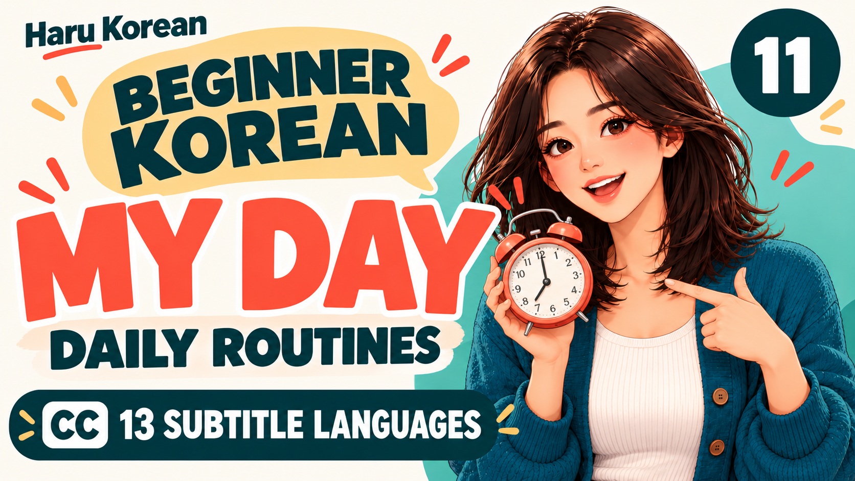 Beginner Korean · Lesson 11 · 13 subtitle languages